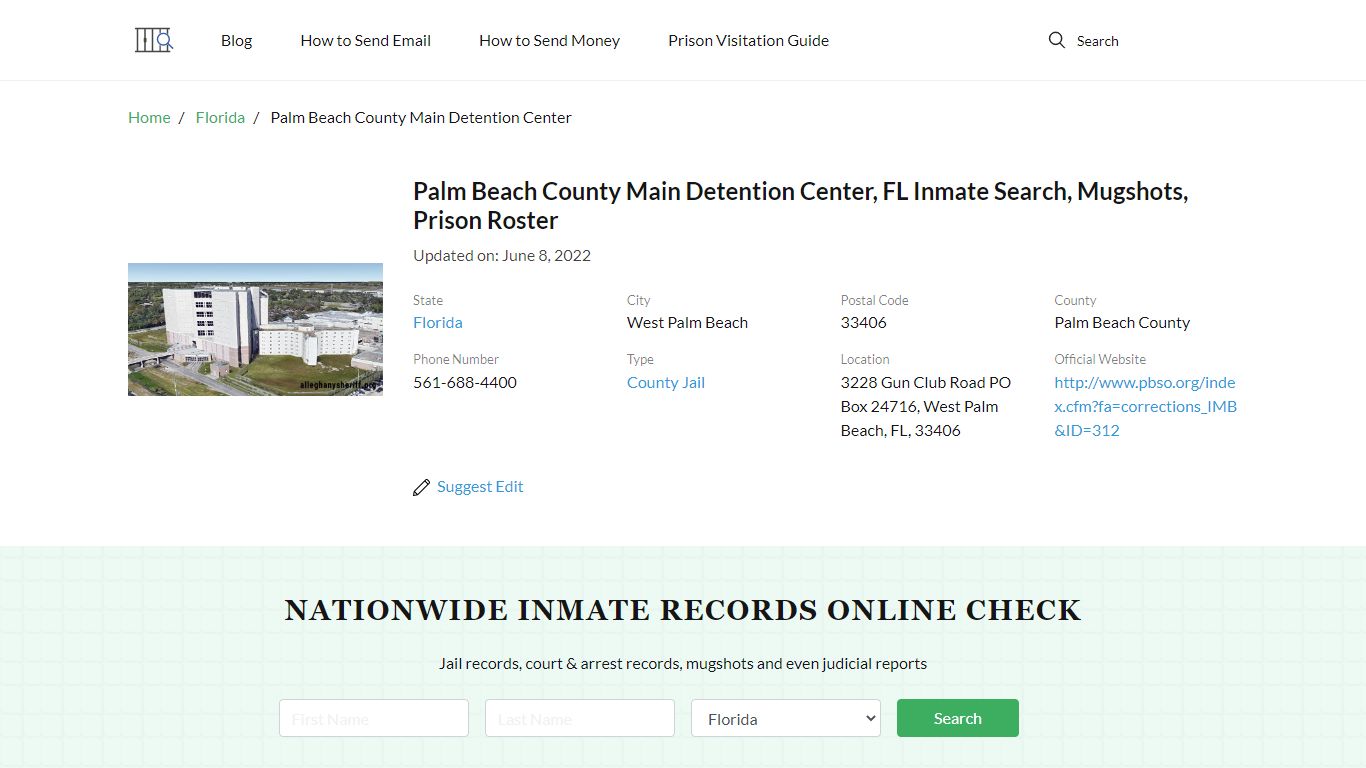 Palm Beach County Main Detention Center, FL Inmate Search ...